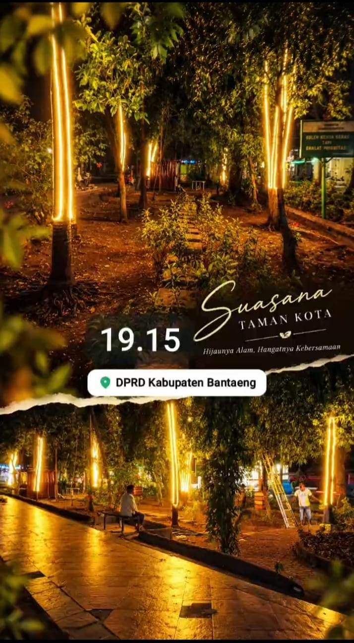 Malam di Lembang Kembali Bersinar, Sentuhan DLH Hidupkan Wajah Taman Kota Bantaeng